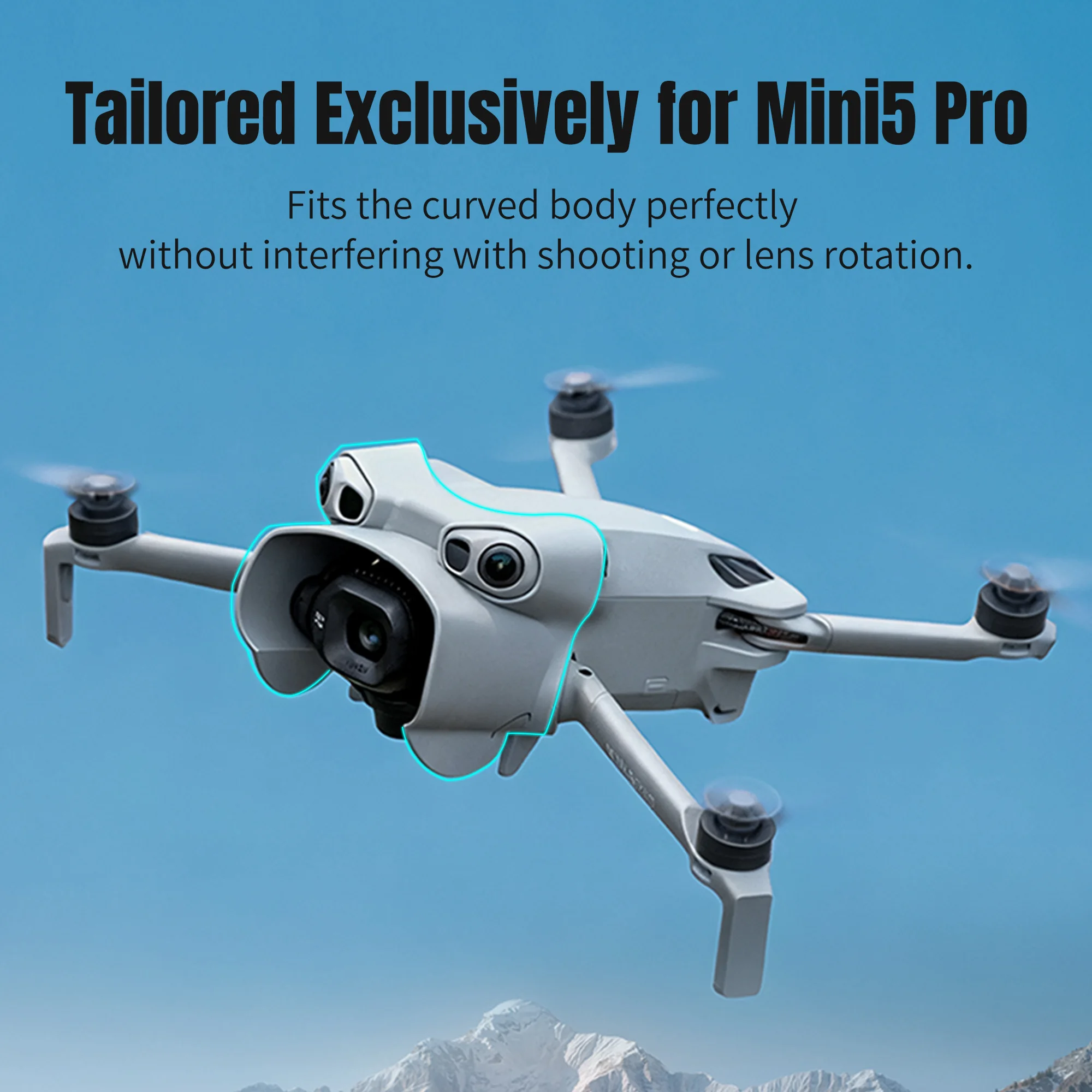 Installation du pare-soleil pour DJI Mini 5 Pro sur la télécommande, accessoire anti-reflet améliorant la visibilité