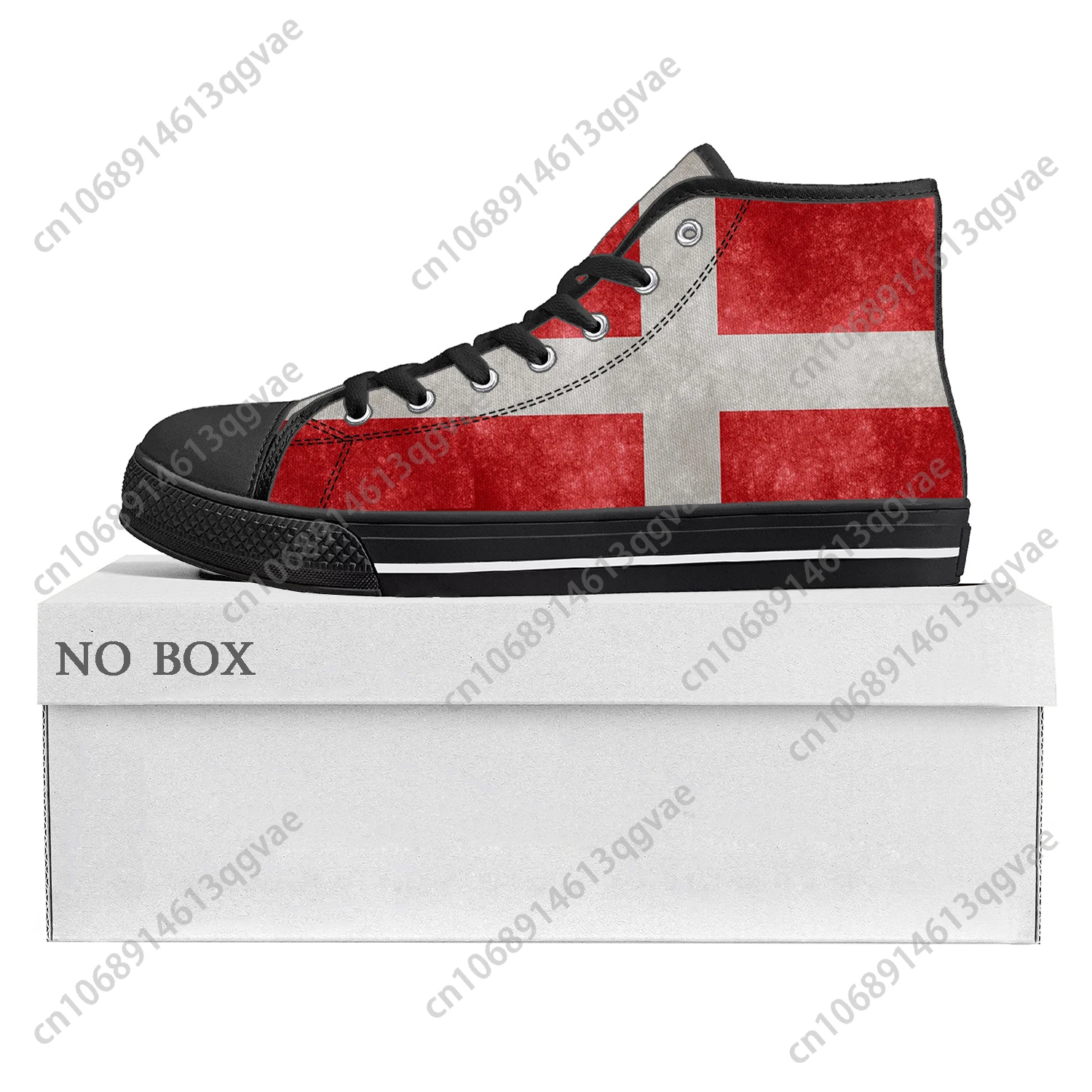 Danish Flag High Top High Quality Sneakers Mens Womens Teenager Canvas Sneaker Denmark Casual Couple Shoes Custom Shoe