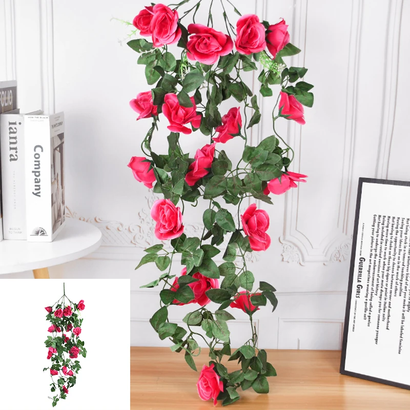 95cm Artificial Flower Garland Silk Rose Ivy Vine Fake Plants Rattan For  Wedding Home Garden Hanging Decor Birthday Party Supply - AliExpress