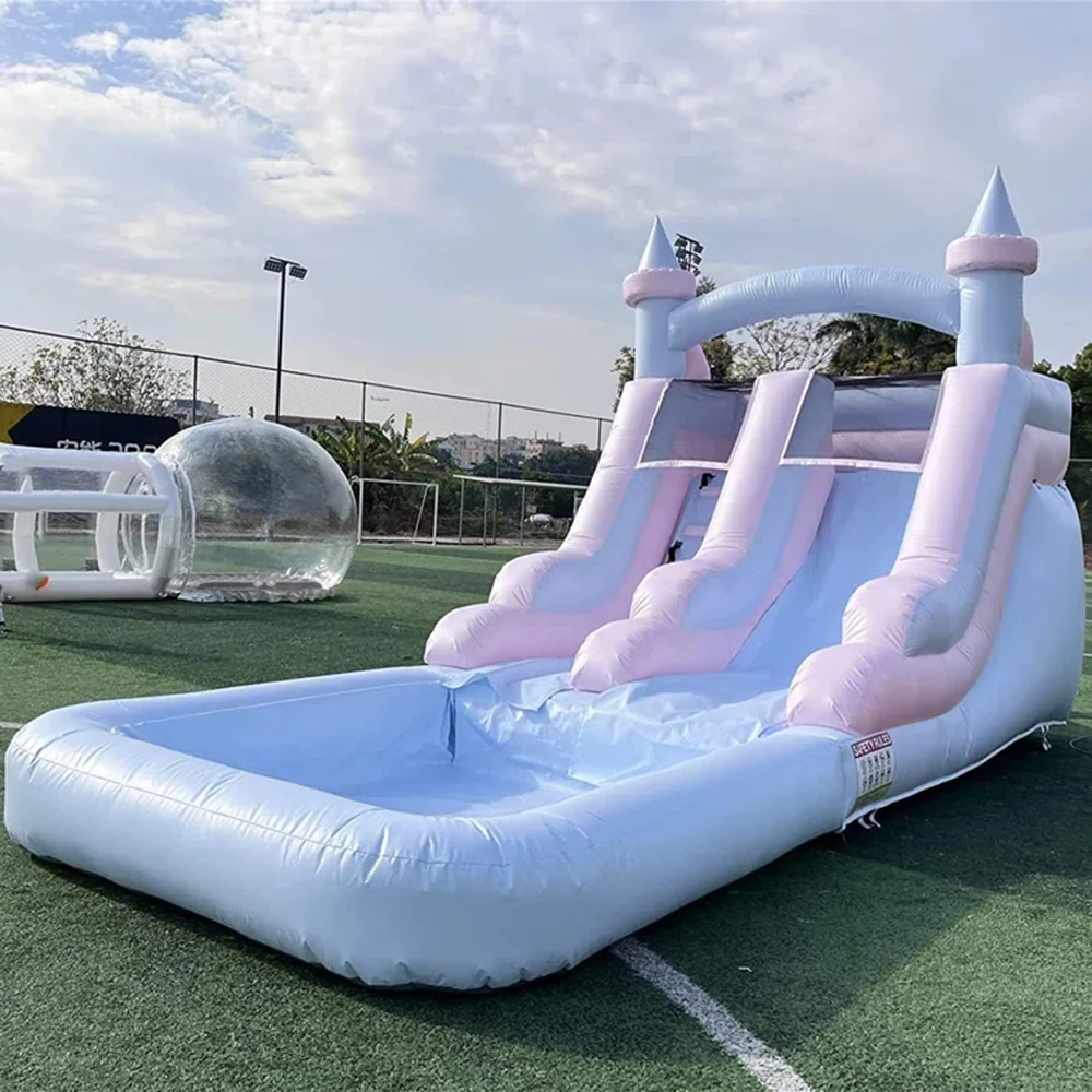 

Commercial pvc 20ft Inflatable White Bounce House with slide and Ball Pit water Slide White Bounce Castle Air Bouncer Combo