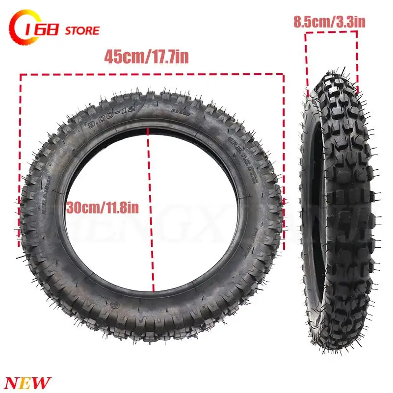 Premium Off-Road Dirt Bike Tire & Tube Set - 12 Inch