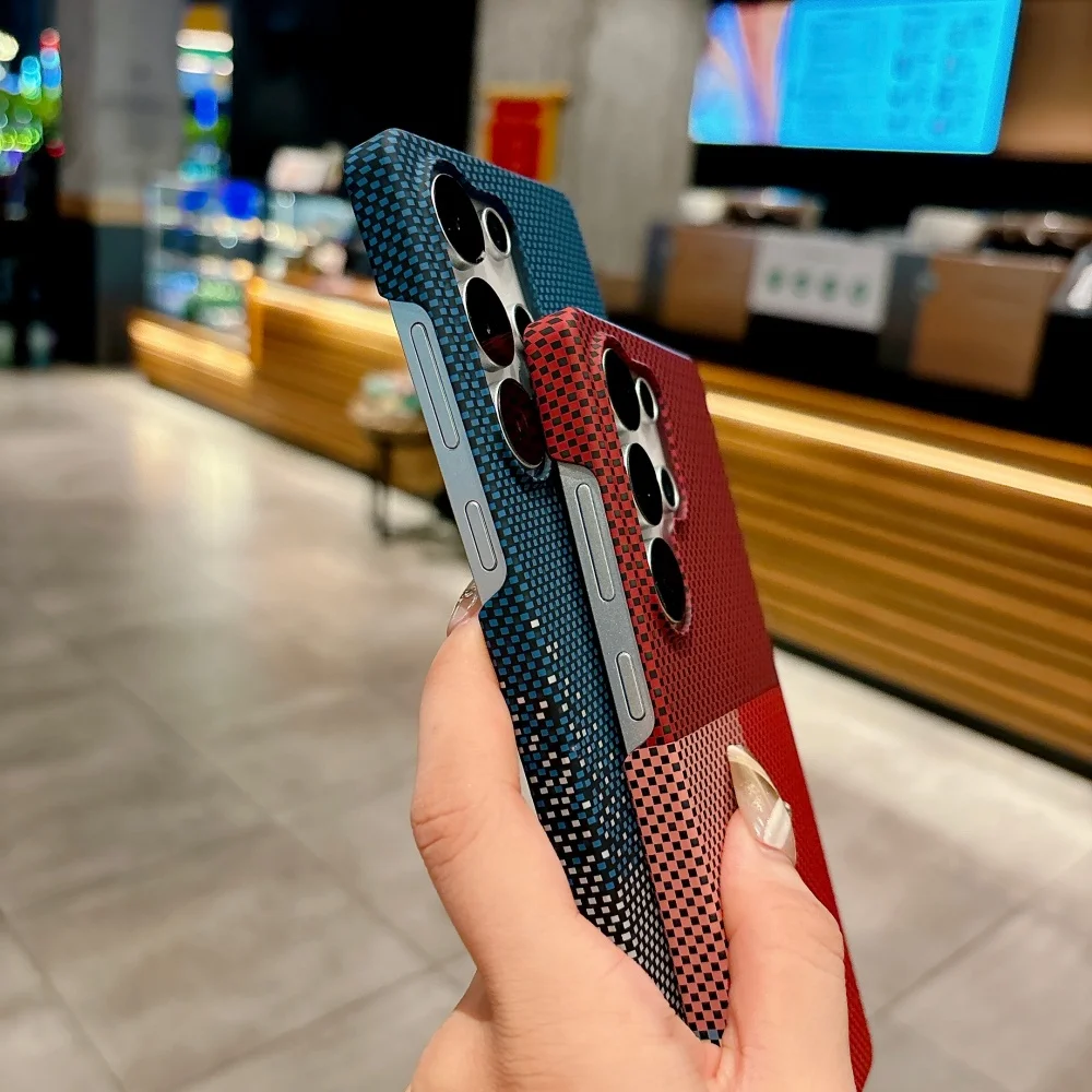 Luxury Frameless Carbon Fiber Texture Phone Case with MagSafe Compatibility