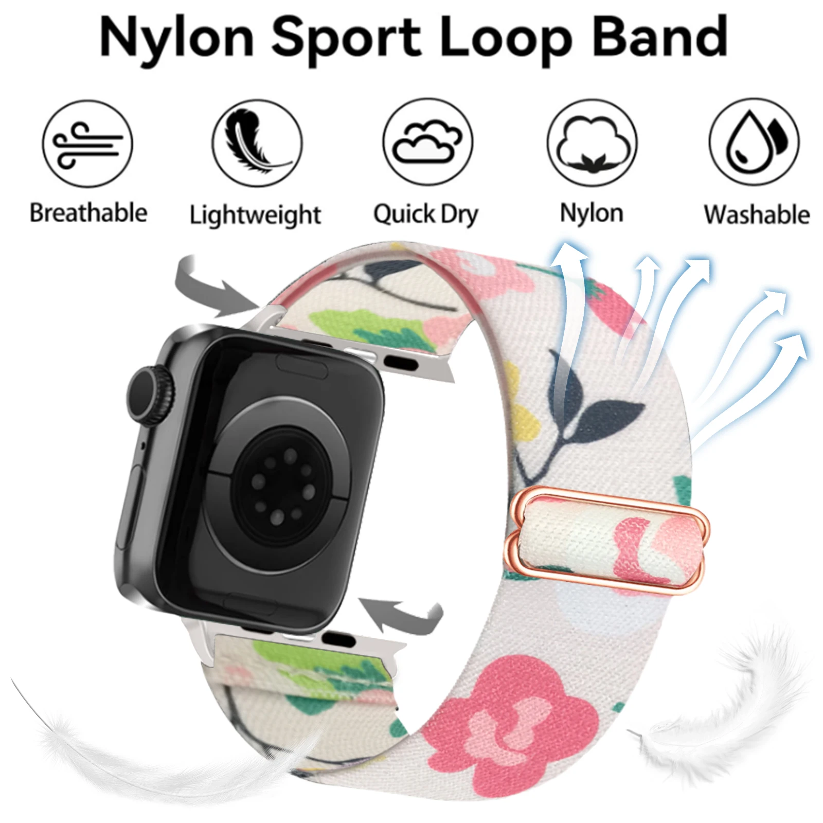 รูปสินค้า สายนาฬิกา Apple Watch ไนลอนพิมพ์ลาย ระบายอากาศดี
