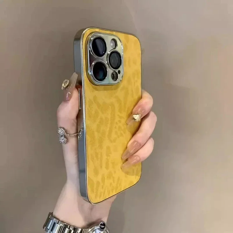 Luxury Leopard Print Phone Case For iPhone 11 12 13 14 15 16 17 Pro Max Plus Air Shockproof Bumber Cases Cover