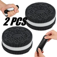 2PCS/1PC Silicone Biscuit Stress Relief Squishy Toys Fidget Pinching Squeeze Toy for Children Adults Soft Cookie Antistress Toy 1
