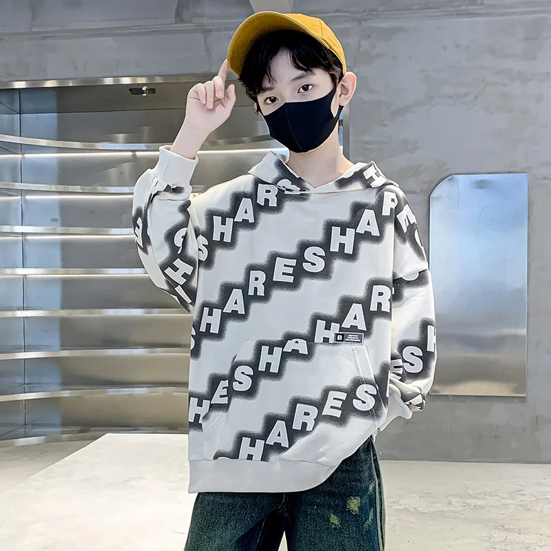 Boys Hoodies Spring Autumn Young Children's Clothes Long Sleeve Kids Pullover Hooded Sweatshirts Tops for Boys 5 To 14 Years Old - 4
