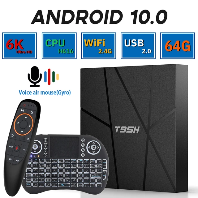 T95H Android 10.0 Smart TV BOX Quad Core Media 6K 3D Movie Allwinner H616  WIFI