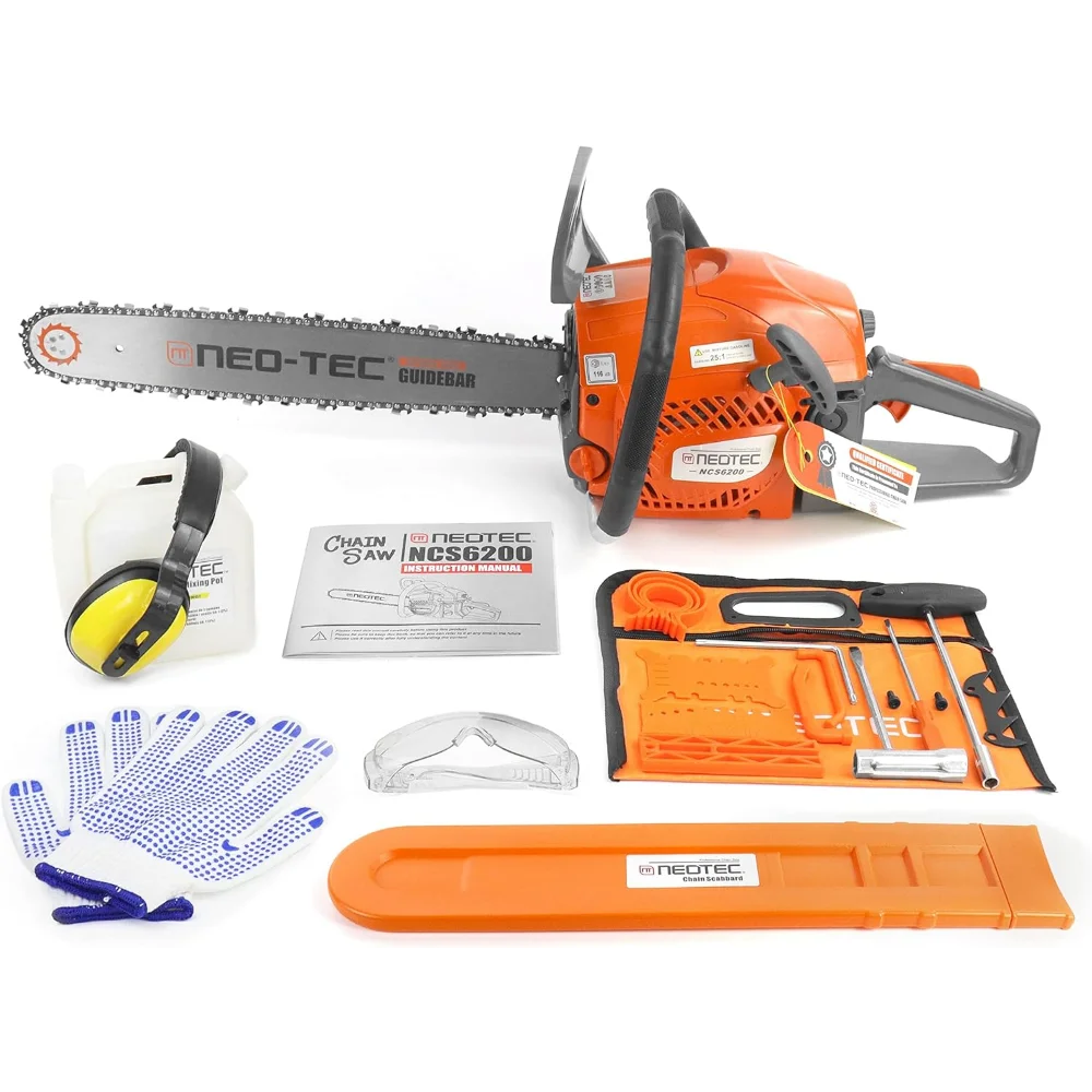 NEOTEC 20 Inch Chainsaw, 62CC Power Chain Saws Gas Powered Stroke ...