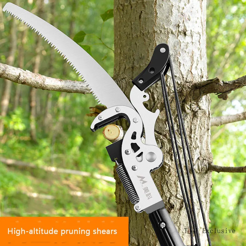 4 Wheel Telescopic Branch Shears High Altitude Extension Fruit Tree Pruning Saw Cutter Tool Telescopic Rod Guillotine Blade Saw