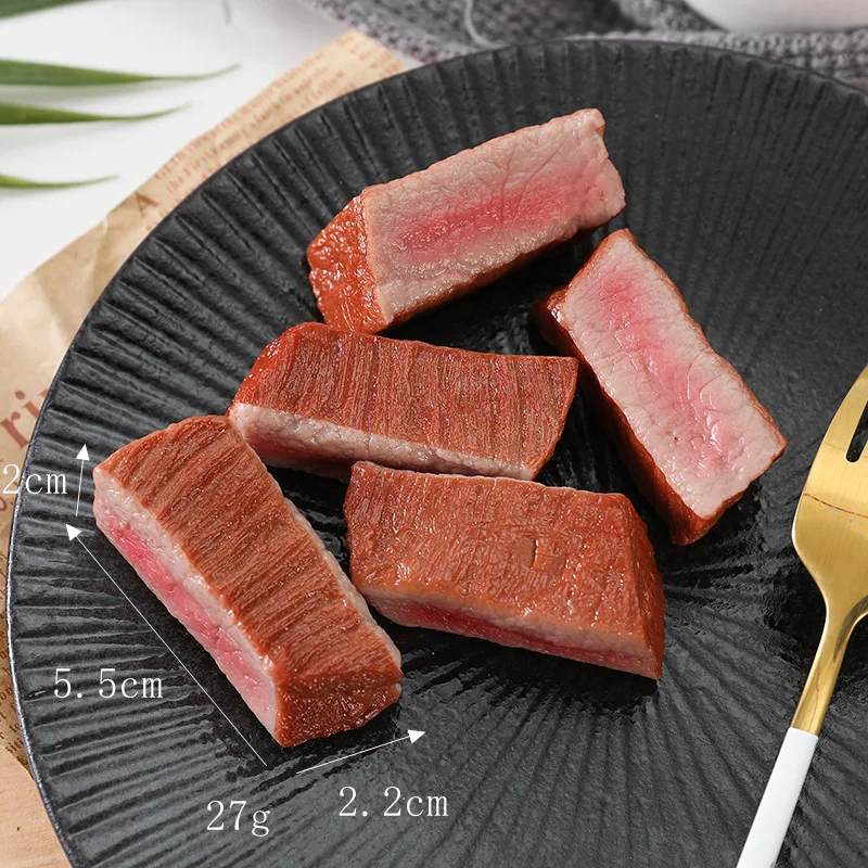Artificial Steak Keychain Photography Prop and Kitchen Ornament Simulation Decor