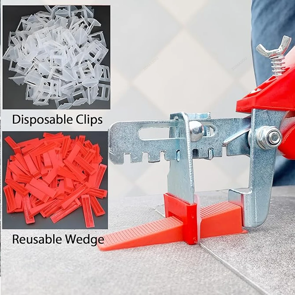Wall Floor Tile Leveling System Clips Kit Ceramic Leveler Spacer Plier Wadge Kit Tile Leveling Tools Tile Spacers