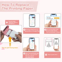 Mini Printer, Portable Thermal Printer Efficiently and Quickly, Inkless Pocket Photo Printer for Study Notes, Pictures, DIY 4