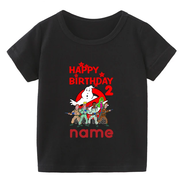 

2022 Summer Number 2-9 Happy Birthday Old School Logo T shirt For Boys Girls 100% Cotton If Need To Print Name Send To Seller