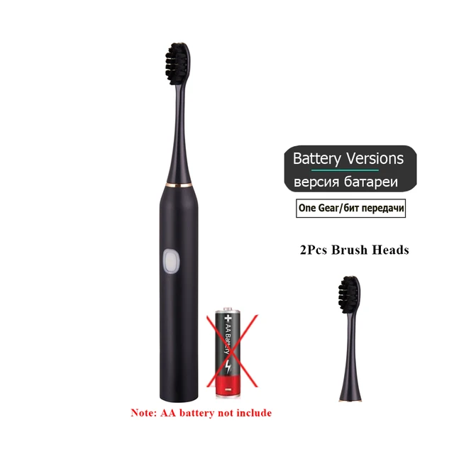 Sonic Electric Toothbrush for Adults Kid 6 Mode Smart Timer Whitening Tooth Brushes IPX7 Waterproof USB Charger Replaceable Head Battery Version 1