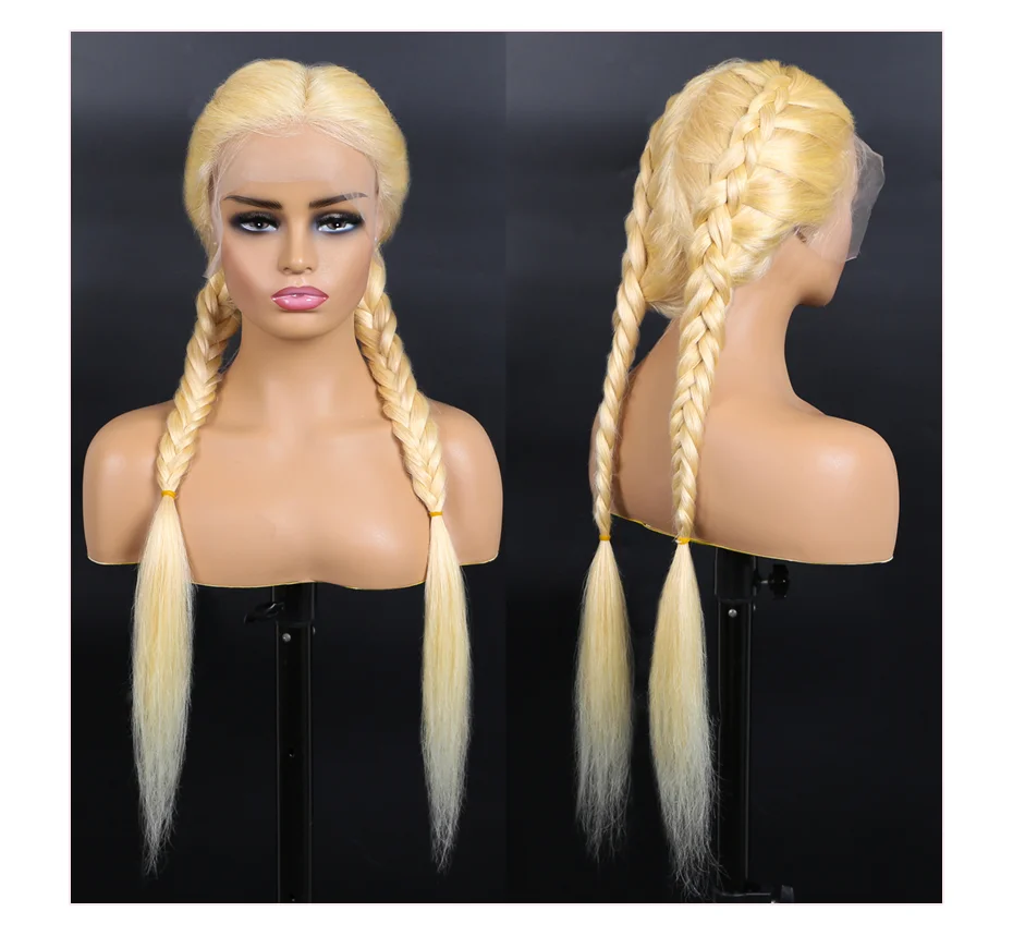 613 volle Spitze Perücke gerade blonde volle Spitze Echthaar Perücke vor gezupft brasilia nischen transparenten 13x6 Spitze Front Perücken für Frauen – Detail 4