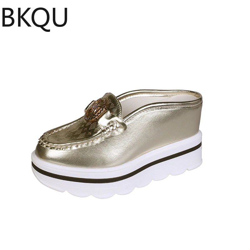 

BKQU Summer Woman Shoes Platform Slippers Wedge Women High Heel Slippers For Women Casual Sandals Female Shoes