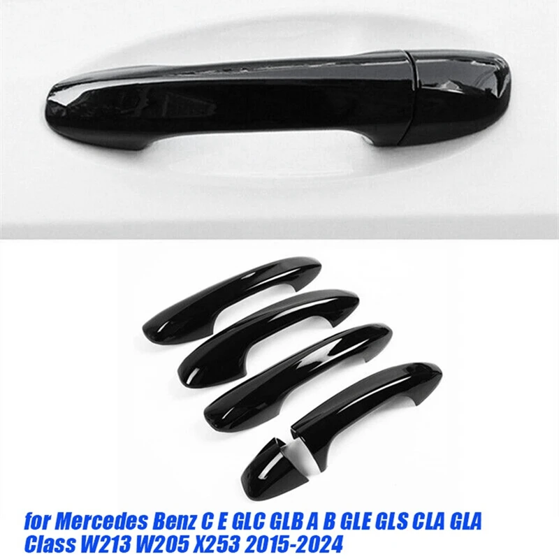 

4 шт., наклейки на наружную дверную ручку Mercedes Benz C E GLC GLB A B GLE GLS CLA GLA Class W213 W205 X253 15-24