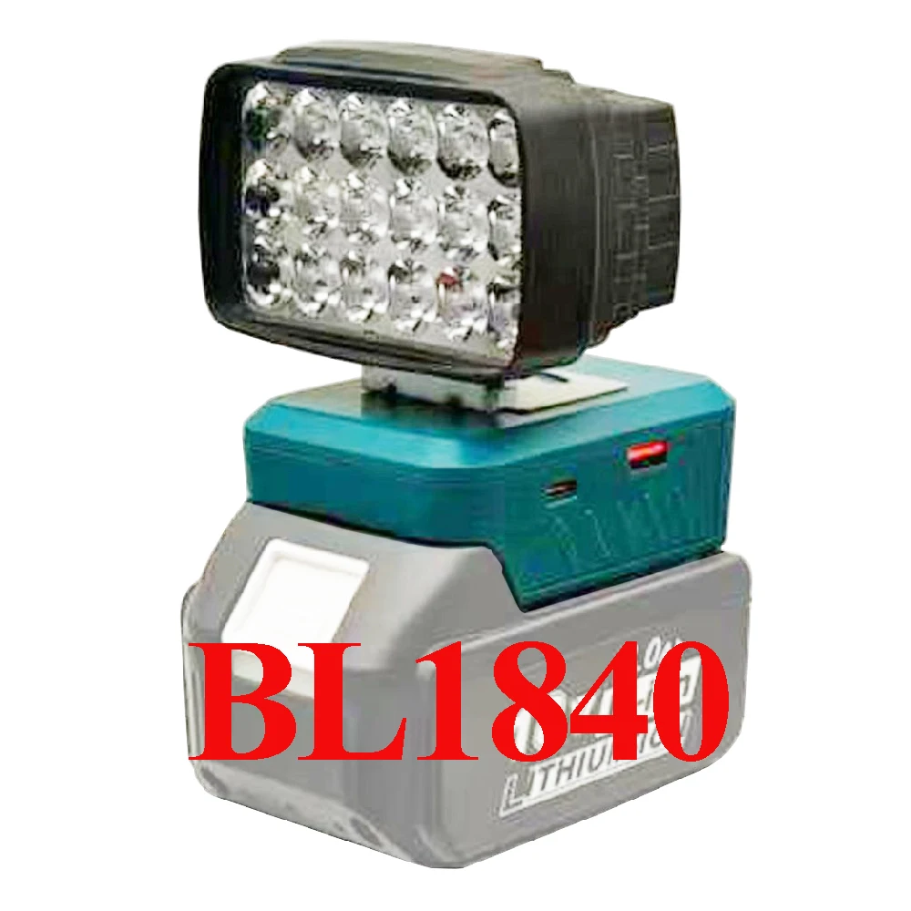 마키타 18V 리튬 이온 배터리 케이스 BL1830 작업등 램프 스포트라이트 토치 핸드 랜턴 BL1860 BL1820 타입 C USB 보조 배터리