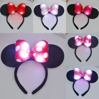LED Lovely Big Ear Bowknot Headband LED Headband for Women and Kids Party Gift Accessories