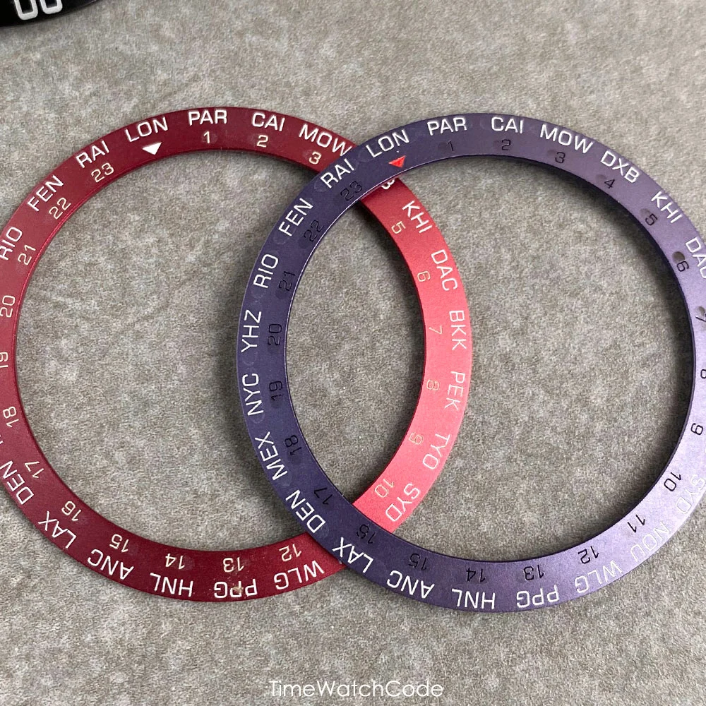 Aluminum Sloping Watch Bezel Insert Ring for Men's 40mm Watch - Available in Black, Blue, Green, Red, Purple