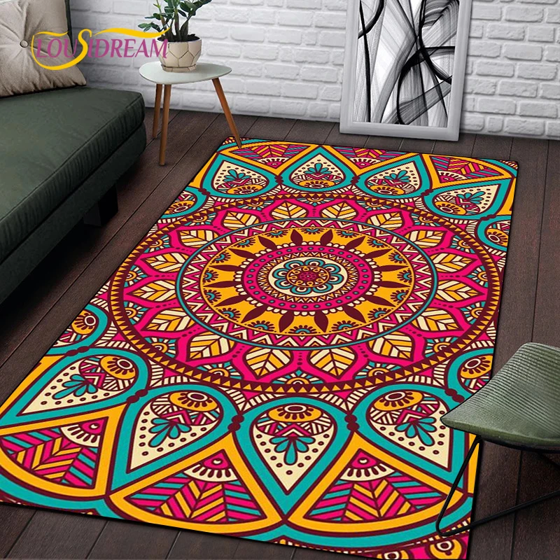 Nordic Colorful Star Sky Mandala Big Carpet Living Room Gorgeous Floor Mat  Girl Bedroom Rug Floral Carpet Bathroom Mat Doormat