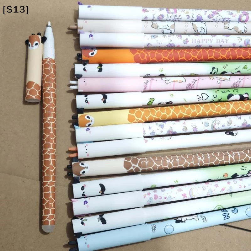 6/8/10Pcs Cute Writing Tool Animal-Shaped Erasable Pens For Journaling Writing Office Supplies Gift Ideas Office Stationery[S13] - 3