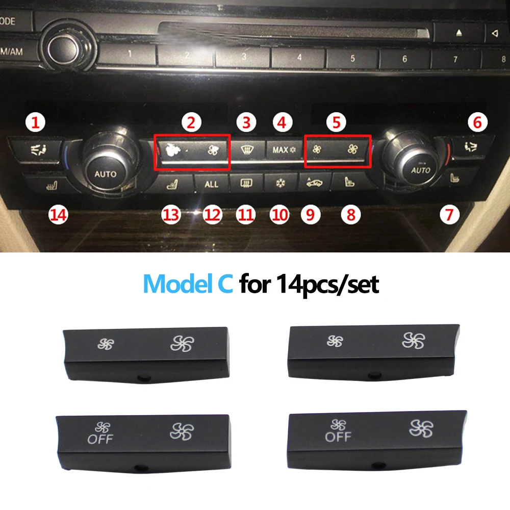 Front konsole Wechselstrom heizung Klima lüftungs knopf abdeckung für BMW 5  GT 6 7x5 x6 Serie f10 f11 f01 f02 f06 f12 f15 f16 - AliExpress