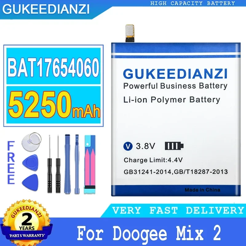 

Mobile Phone Batteries BAT17654060 5250mAh For Doogee Mix 2 Mix2 Cellphones Portable Battery