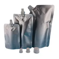 10 Pcs Plastic Bag Silvery Aluminum Foil Spouted Bags  Liquid Stand Up Spout Bag High Temperature Retort Bag For Jam Soup Yogurt 1