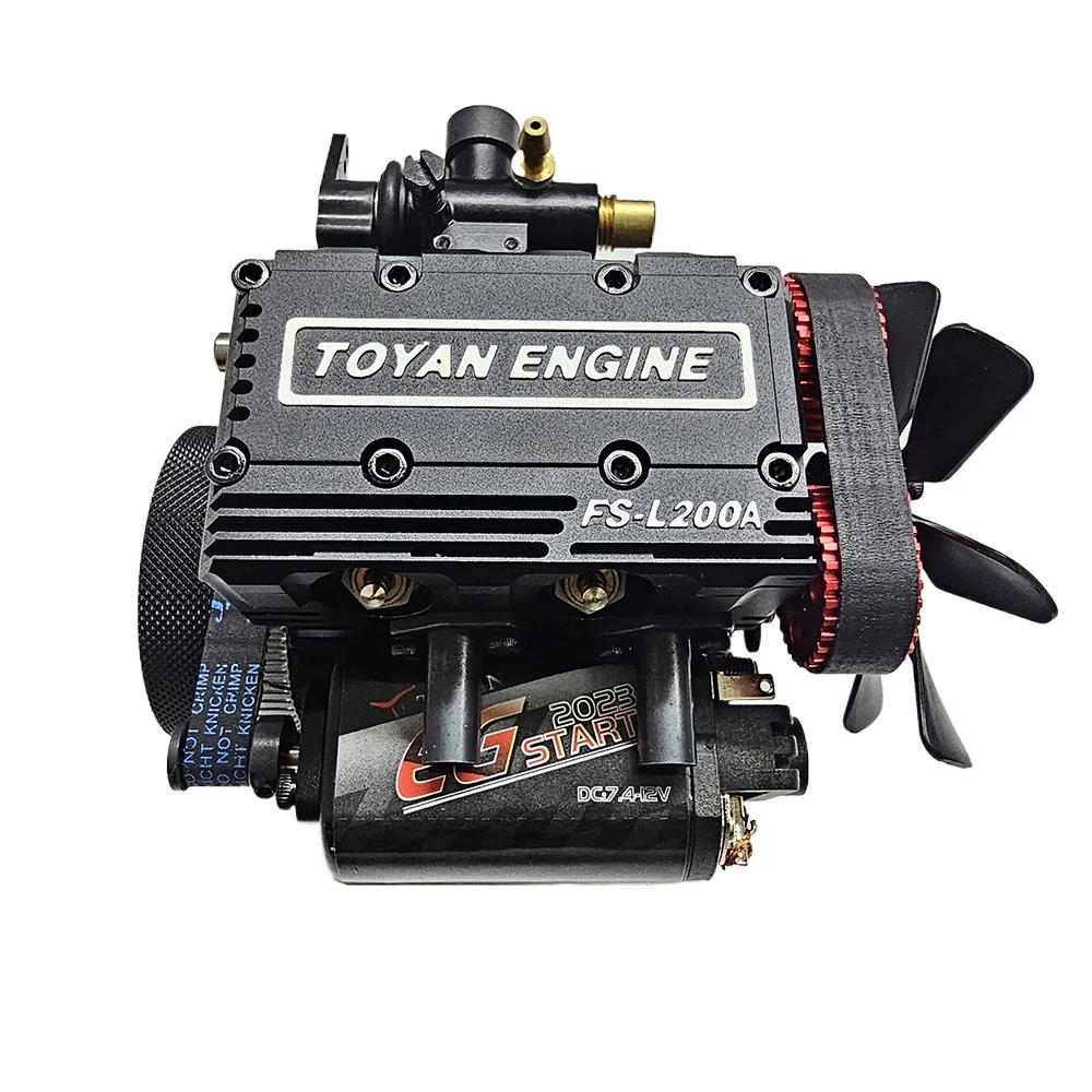 TOYAN FS-L200A 트윈 실린더 엔진 모든 금속 모델 메탄올 연료 소형 미니 엔진 기계 장난감