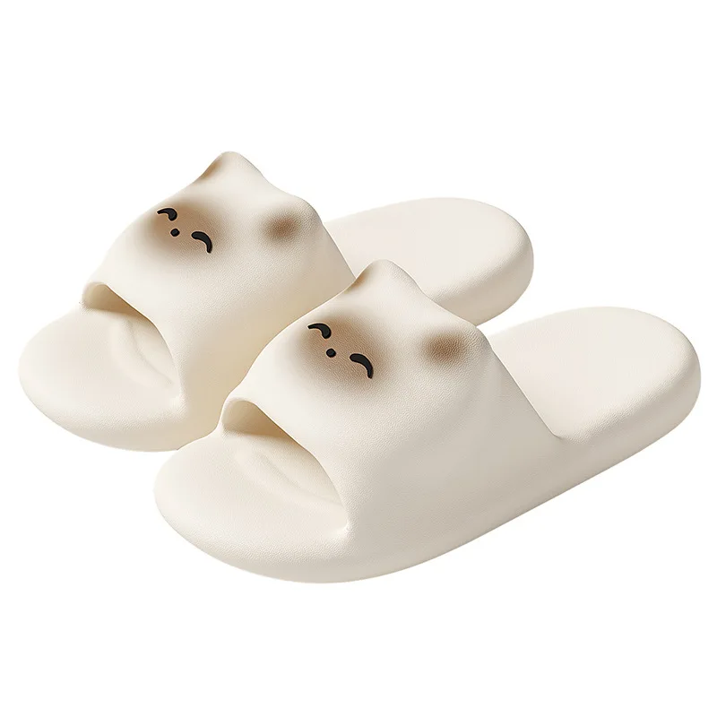 Cute Cartoon Cat Shoes Ladies Indoor Slippers Soft EVA Non-slip Women Men Summer Sandals Couples Home Bathroom Beach Slides