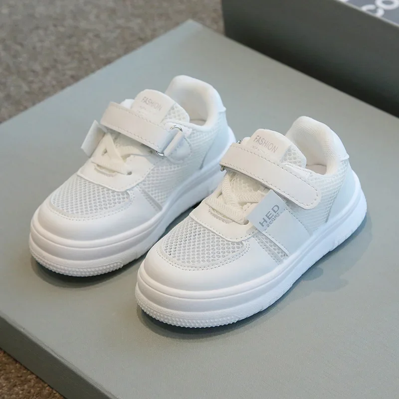

New Children's Sneakers Boy Summer Mesh Breathable Girls White School Tennis Shoes Fashion Non-slip Kids Causal Shoes Versatile