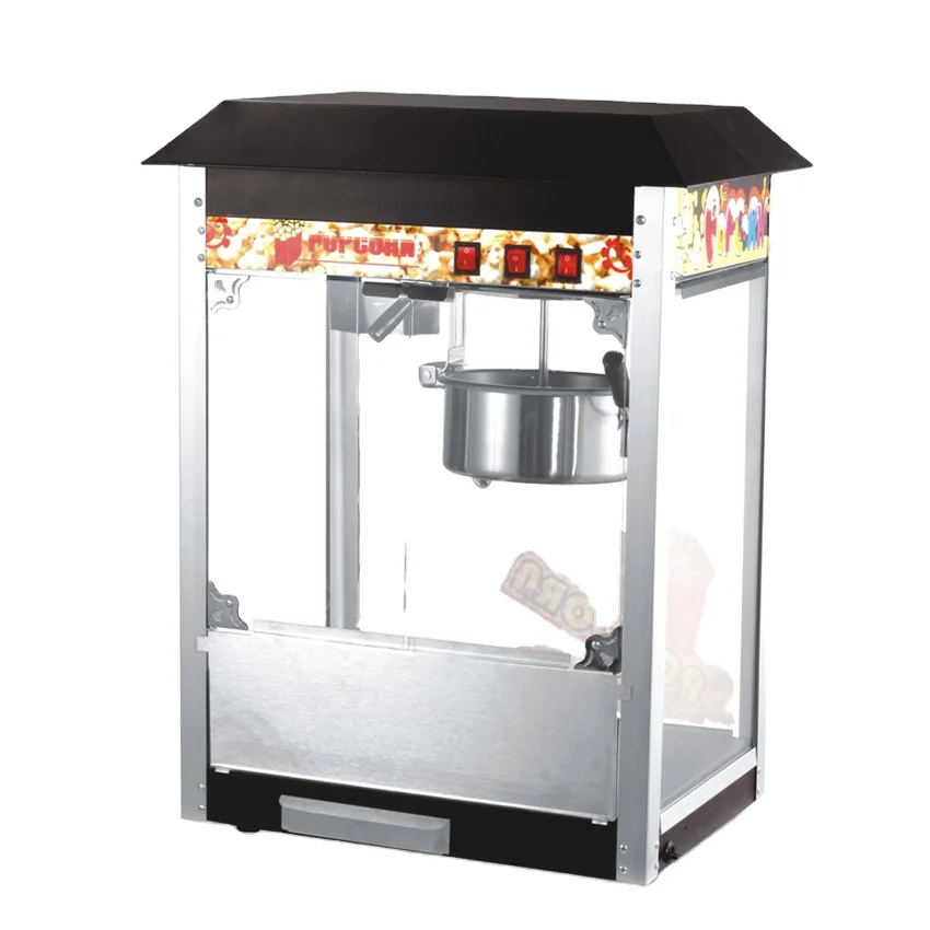 Commercial Factory Price 8oz Black Popcorn Machine Automatic Industrial Popcorn Maker