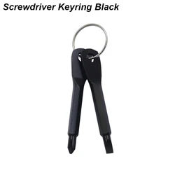 Compact Slotted Screwdriver Keychain Tool - Mini Portable EDC Repair Gadget (Small Screwdriver BK)