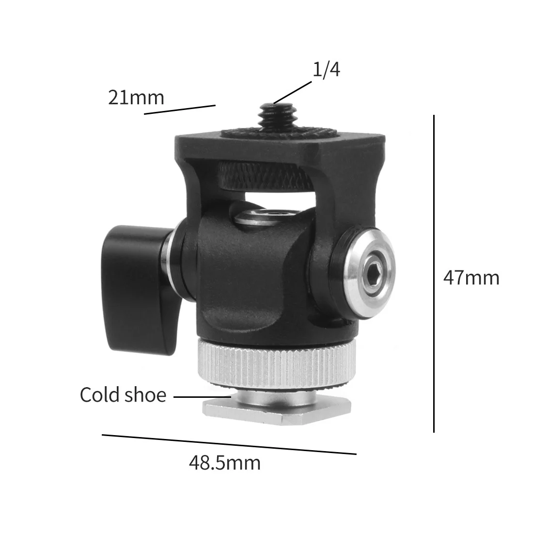 Description Picture 2 of item1/4 tripod camera bracket fine-tuning metal gimbal camera DSLR camera rabbit cage monitor stabilizer hot shoe bracket accessorie