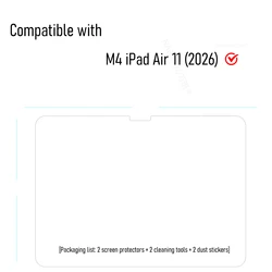 Premium Tempered Glass Screen Protector - 9H Scratch - Proof, Easy Install, Clear Film, 2 - Pack (2P - Air 11 M4 2026)
