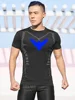 T Shirt Men Rashguard Jiu Jitsu Bjj Gym Fitness Running Training Shirts Boxing Jersey Compression Nightwing Print Tops For Male 5