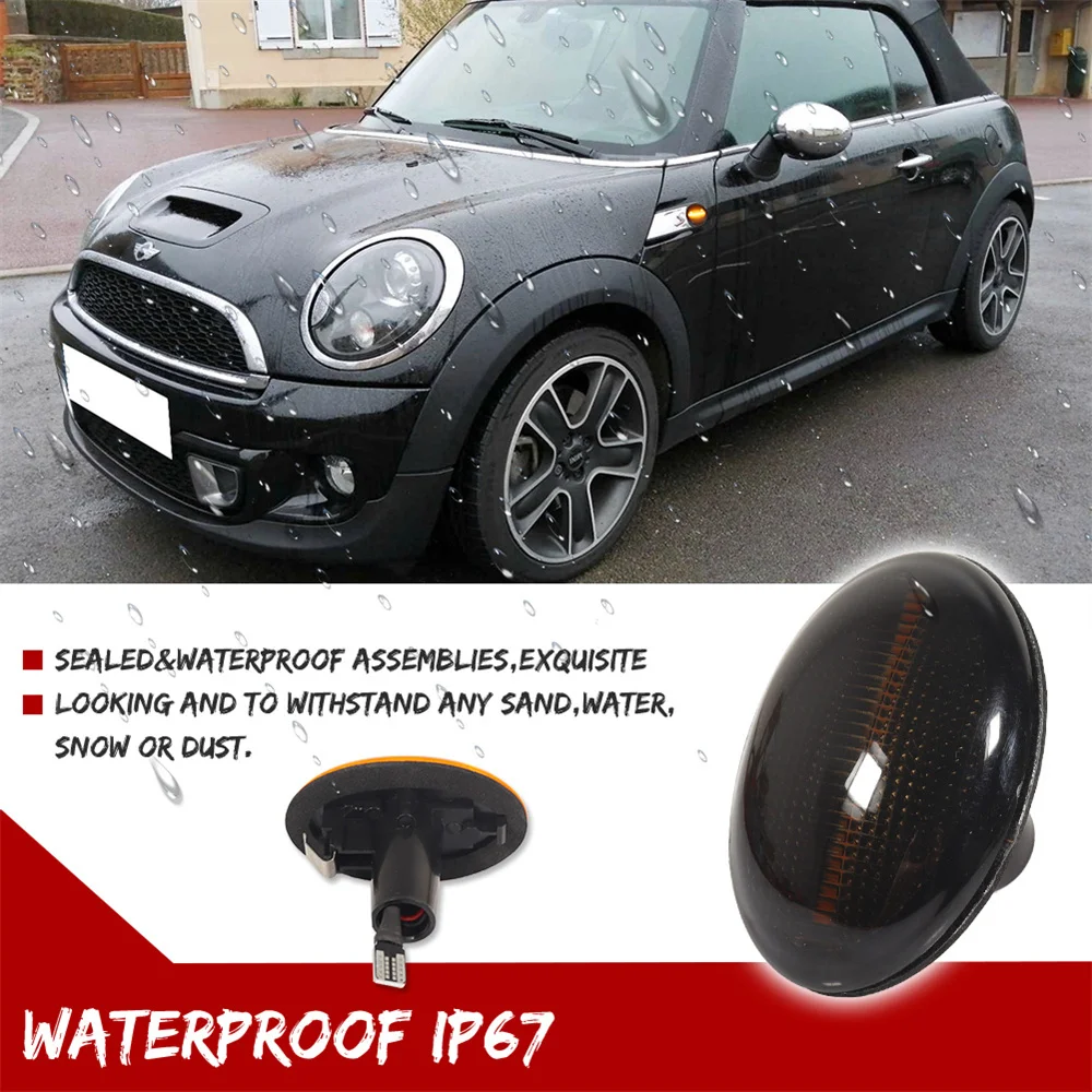 2 Luci Indicatori Laterali Gialle Per BMW Mini R56/R57/R58/R59 – 12V, ABS+PC, Sostituzione OEM 63137260201