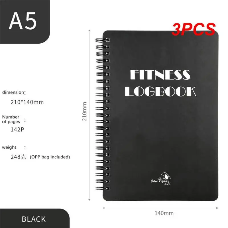 

3PCS Notebook High-quality Exercise Schedule Book B034 Fitness Book Fitness Log Book Log Book Stylish Notepad 71 Pages Journal