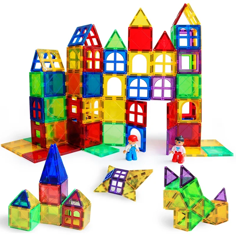 Magnetic Building Blocks Romboss 1Set Big Size Designer Magnet for Montessori Educational Constructor for Children Gifts magnetic building blocks magnetic assembly toy