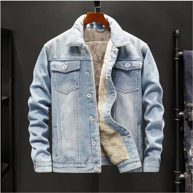 

New Winter Velvet Denim Casual Jacket