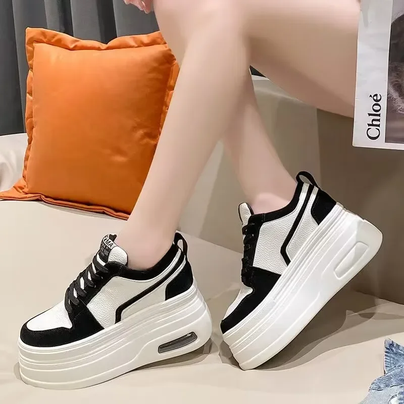 

Sneakers 2024 New Fashion Wedge Platform Casual Sports Shoes Women Lace-up Mesh Breathable Women's Vulcanized Shoes zapatillas