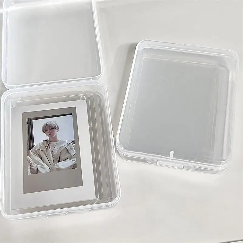 INS Transparent 3 Inch InsPhotocard Storage Box Photo Small Card Organizer Storage Case Desk Organizer Box School Stationery