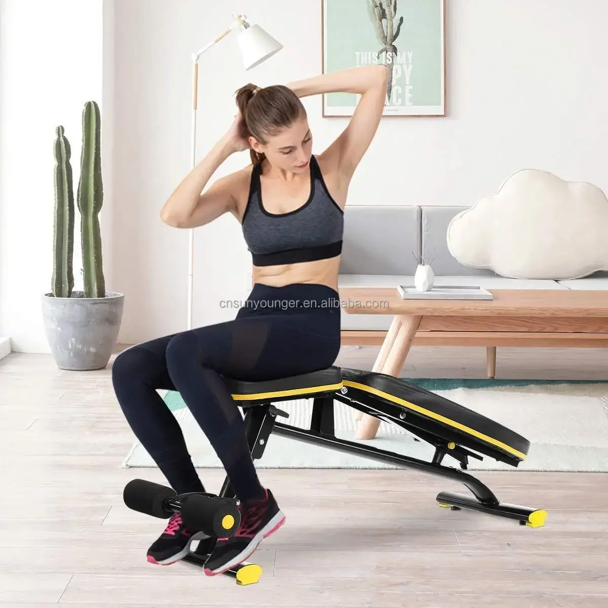 Multi-function Adjustable Sit up Bench Gym Board Bench Exercise Dumbbell Stool Adjustable for home office gym