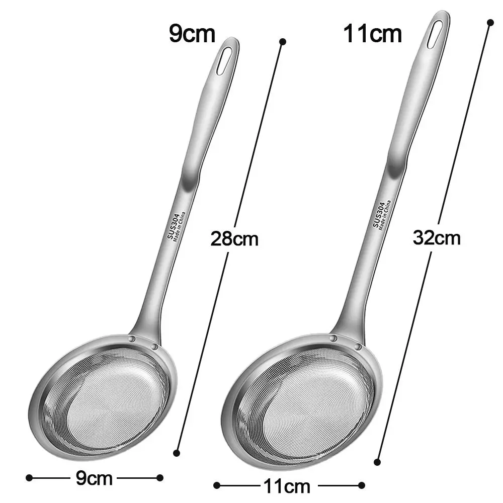 304 Stainless Steel Fat Skimmer Spoon Hot Pot Filter Mesh Percolator Fried Food Net Strainer Grease Foam Removing Kitchen Tool kitchen utensils