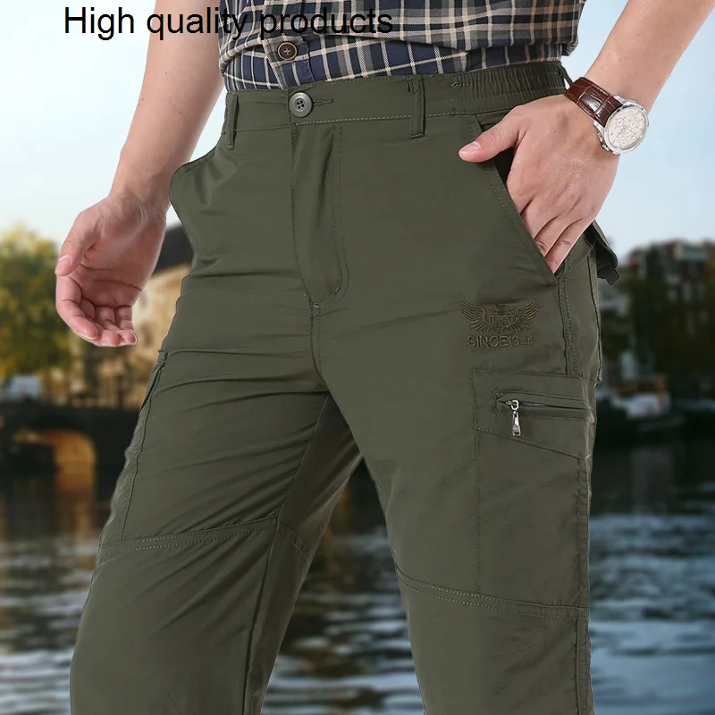 

Military Army Waterproof Cargo Pants Men Spring Autumn Casual Stretch Multi Pocket Straight Sweatpants Tactical Work Trousers
