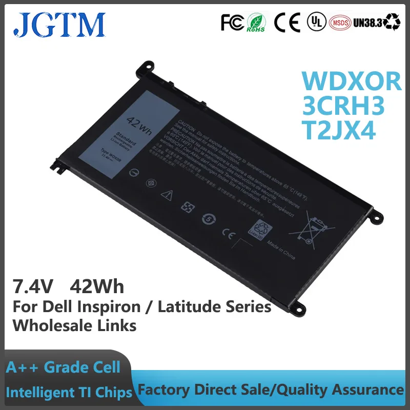 

Аккумулятор для ноутбука Dell Inspiron 13 5368 5378 5379 7368 14 7460 Latitude 3180 3189 3390 P58F FC92N 3CRH3 T2JX4 CYMGM, 42Wh WDX0R