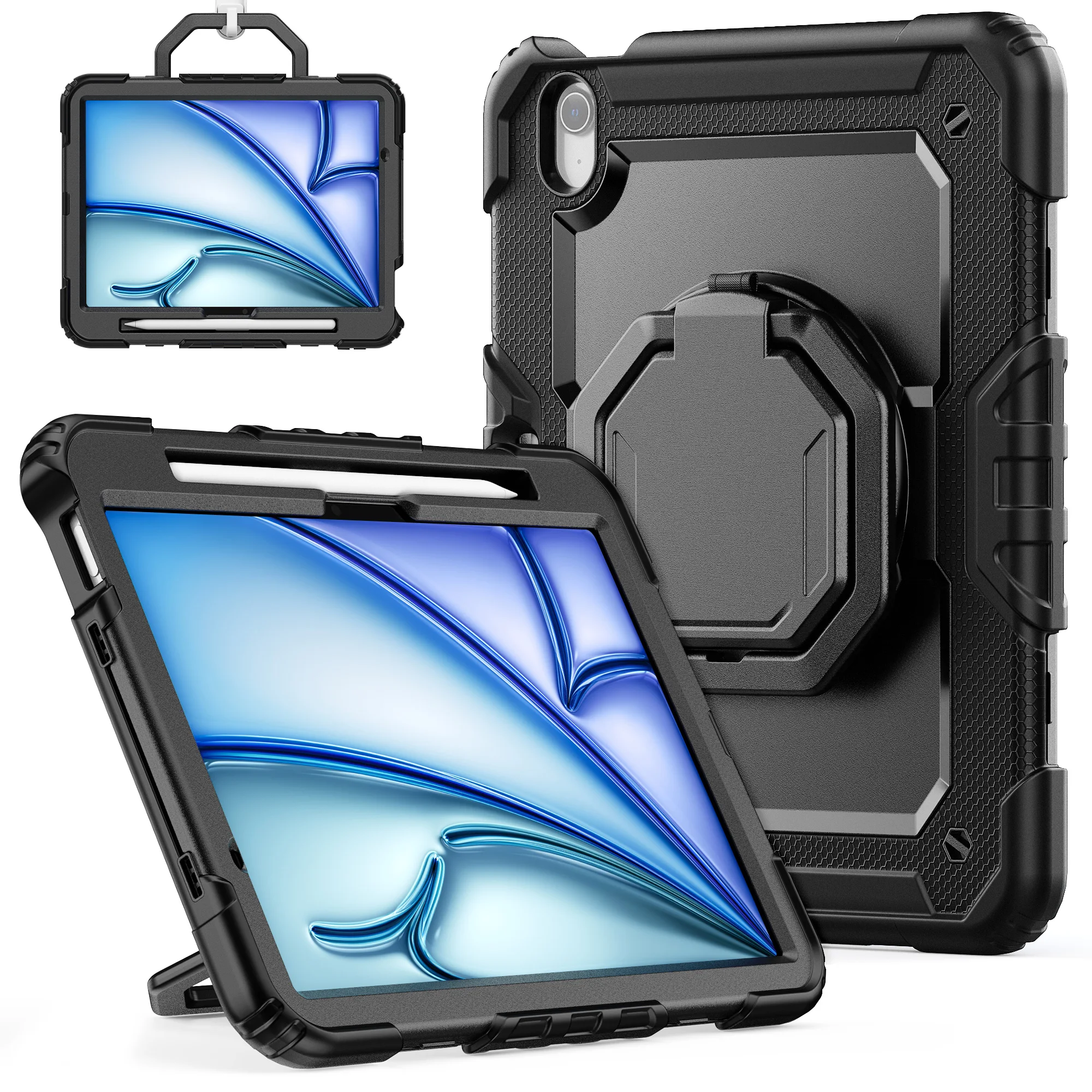 360° Rotating Kickstand Case with Detachable Hand Strap