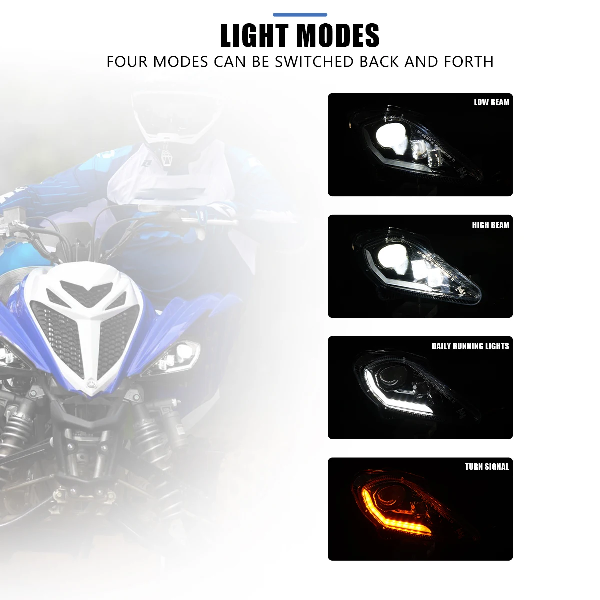 ヘッドライト ATV 用 SXS 用 LED ヘッドライトアセンブリラプター 250
