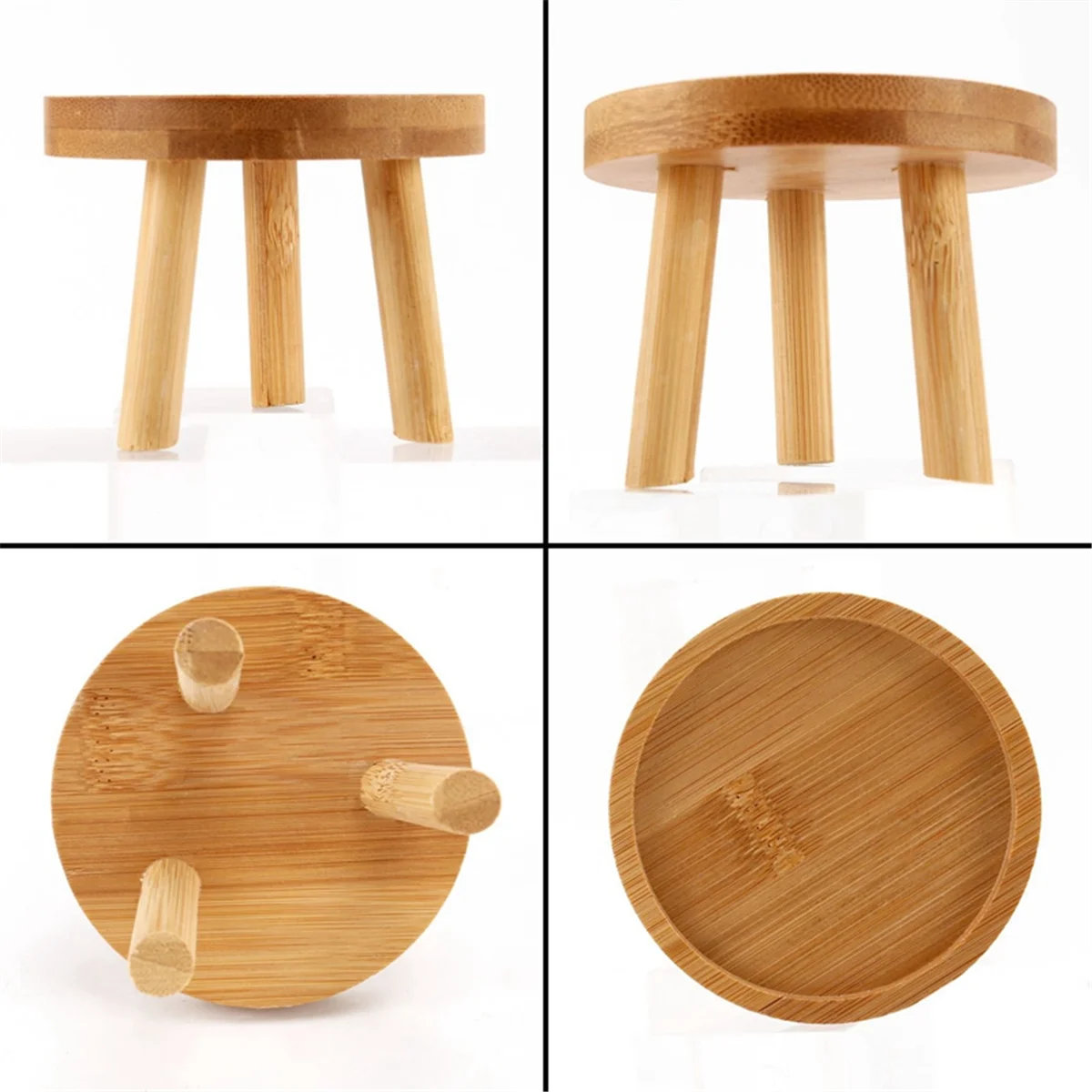 Wooden Plant Stand Flower Pot Base Holder Stool High Stool Balcony Succulent Round Flower Shelf for Indoor Outdoor plant stand,wooden flower shelf